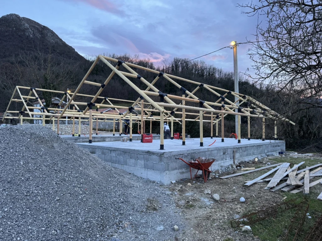 Quality timber frame for a commercial glamping tent