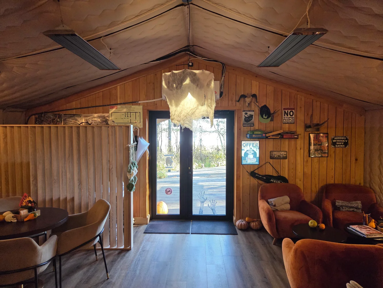 Interior of the Pati reception and restaurant tent