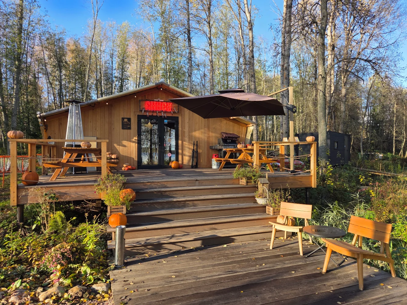 Completed Pati reception tent in a glamping resort