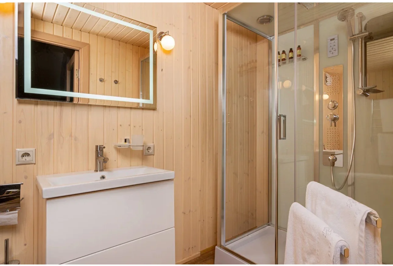 Private bathroom inside a custom Wildhomes glamping lodge